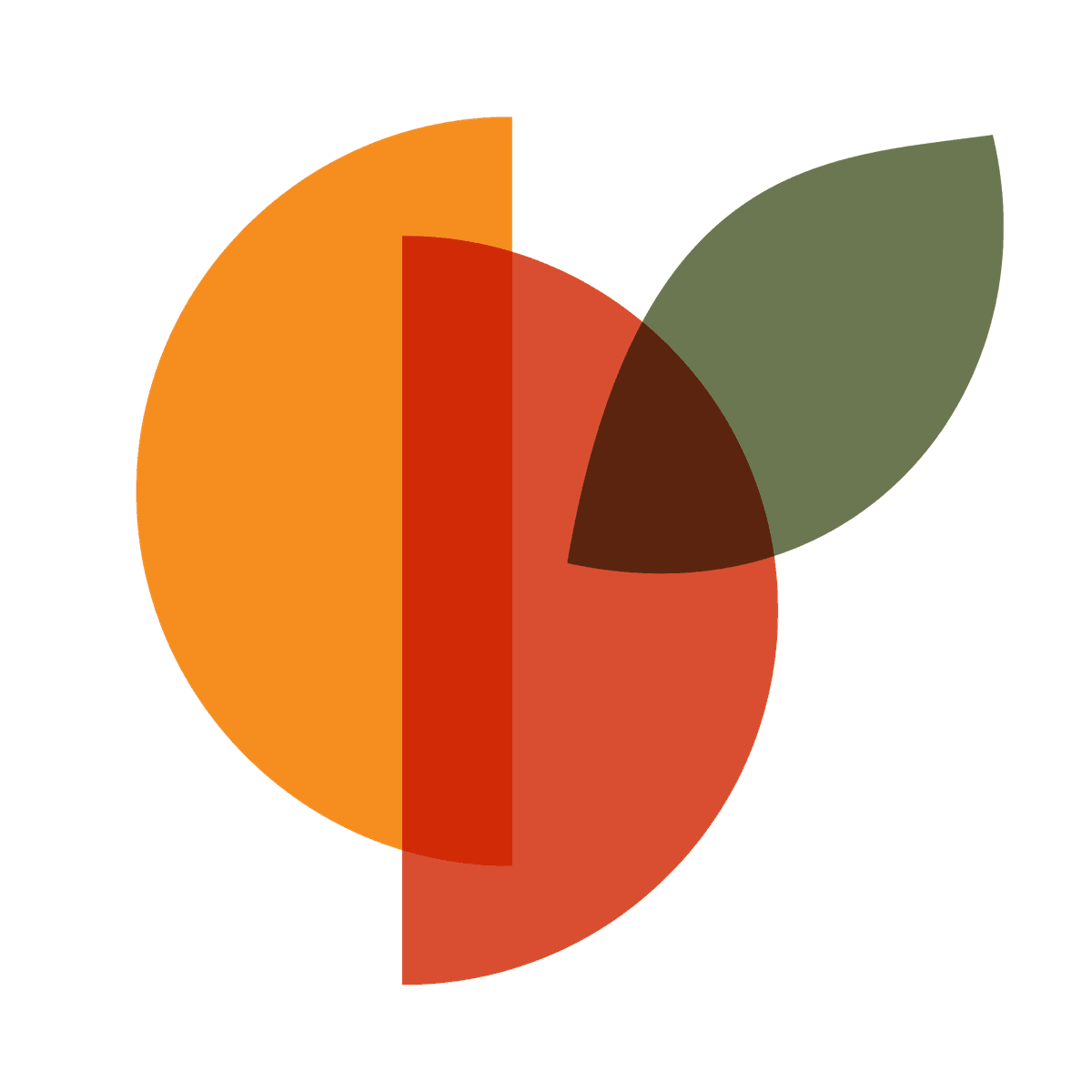 Overlapping circles with leaf